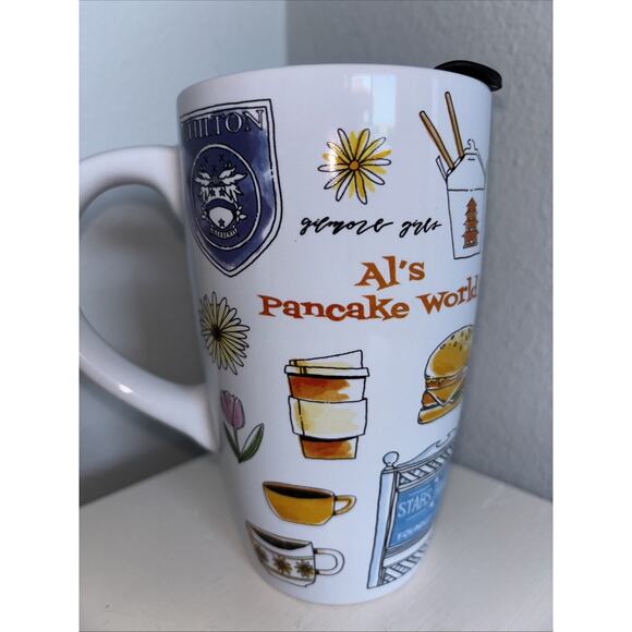 Gilmore Girls Luke’s Diner Stars Hollow Ceramic Coffee Tea Mug 16 oz. Travel Lid - Picture 3 of 5